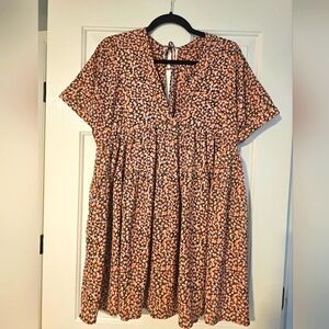 Petal & Pup Pink Orange Black Floral Dress | S-M